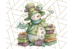 Snowman Family Clipart PNG Winter Holiday Art Product Image 3