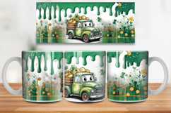 Cute Lucky Truck with Gold Mug Wrap PNG Sublimation Design Product Image 1