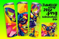 Artful Colorful Dog Tumbler Wrap 20oz Design Product Image 1