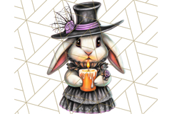 Halloween Bunny Clipart, Cute Bunnies in Costumes PNG Product Image 3