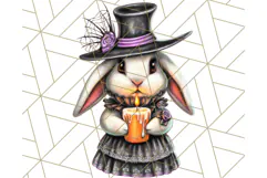 Halloween Bunny Clipart, Cute Bunnies in Costumes PNG Product Image 3