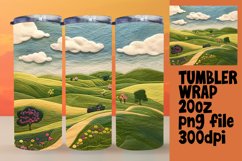 Enchanting 3D Landscape Tumbler Wrap Design Product Image 1