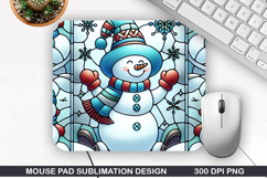 Snowman Mouse Pad Sublimation, Christmas Mouse Pad PNG Product Image 1