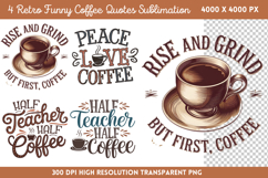 Retro Funny Coffee Sublimation PNG Product Image 1