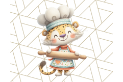 Cozy Safari Baking Animals PNG, Cute Jungle Kitchen Art Product Image 3