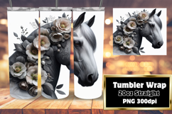 Sublimation Tumbler Template 20oz , Horse Product Image 1