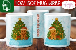 Custom Christmas mug wrap PNG, Gingerbread man mug PNG Product Image 2