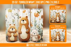 3D Bear In Snow Tumbler Wrap Designs Product Image 1