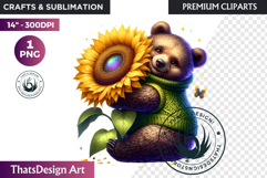 Enchanted Woodland Animal &amp; Sunflower Clipart PNG Product Image 1