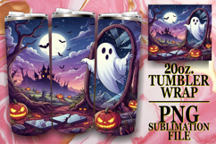 Happy Hearts 20oz tumbler wrap, Ghost Product Image 1