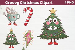 Groovy Christmas Clipart PNG Product Image 1