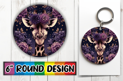 Radiant Keychain Round Style PNG, Giraffe Product Image 1