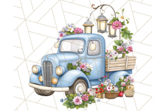 Floral Farm Truck Clipart, Cottagecore Country Truck Png Product Image 3