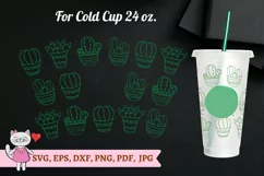 Cactus svg for Full Wrap Venti Cold Cup 24 oz Product Image 3