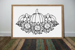 Pumpkins with sunflowers svg, Flower pumpkins png Product Image 3