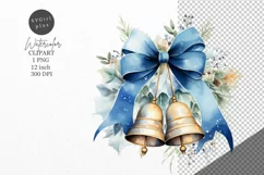 Christmas clipart, Bells clipart, Blue Christmas Product Image 1