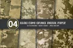 Khaki Camo Grunge Digital Paper Product Image 1