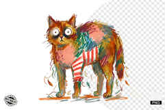 Quirky Funny Autumn Cat Clipart Product Image 1
