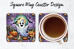 Halloween Boo Mug coaster | Coaster | Sublimation Design Product Image 1