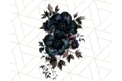 Gothic Floral PNG, Dark Aesthetic Flowers Clipart Print Product Image 3