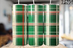 Green Christmas Plaid Tumbler Wrap -High Quality 300 Dpi Product Image 1
