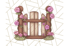 Pink Cottagecore Garden PNG Clipart, Vintage Floral Art Product Image 3
