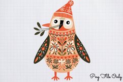Scandinavian Folk Art Christmas Clipart PNG Product Image 1