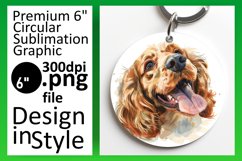 Charming Dog Circle Lover's Delight Sublimation Keychain Product Image 1