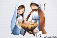 Cute Christmas Nativity Clipart PNG Product Image 1