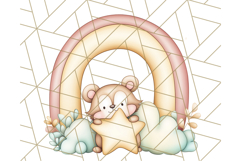 Pastel Plushie Rainbow Clipart PNG, Nursery Baby Animals Png Product Image 3