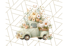 Vintage Truck Pumpkin and Fall Flowers PNG Clipart, Autumn Product Image 3