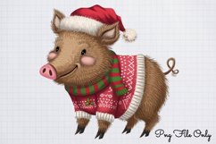 Woodland Christmas Animals Cliparts PNG Product Image 1