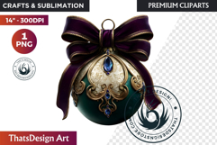 Christmas Jewel Baubles Clipart | Elegant Holiday Ornaments Product Image 1