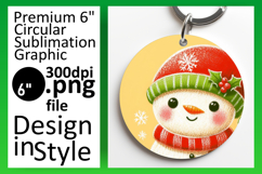 Elegant Circle Coaster PNG Artwork , Snowman Product Image 1