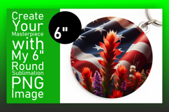 Dynamic Round Design for Keychains , USA Flag Product Image 1