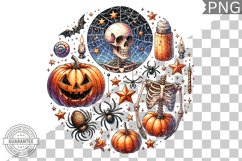 Halloween Skeleton Sublimation Design | High-Quality PNG Product Image 1