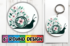 Enchanted Round Keychains PNG, Flower Animals Product Image 1