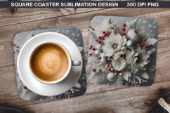 Christmas Coaster Sublimation, Christmas Coaster PNG Design Product Image 1