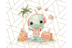 Alien Vacation Clipart PNG, Cute Summer Galaxy Art Clip Art Product Image 3