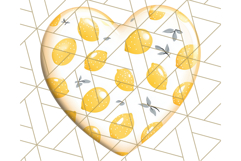 Pastel Puffy Patterned Hearts Clipart PNG, 3D Look Heart Png Product Image 3