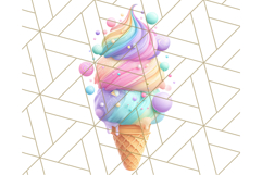 Ice Cream Clipart PNG, Summer Treats Clip Art, Swirl Cone Product Image 3