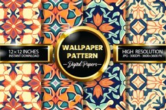 Wallpaper Pattern Digital Papers - 04 Variations Product Image 1