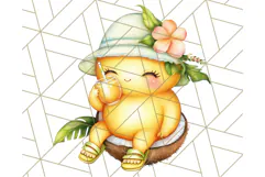 Tropical Tiki Friends PNG Clipart, Cute Summer Art Product Image 3