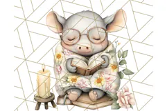 Warm & Fuzzy Mornings PNG Clipart, Cozy Animal Art Download Product Image 3