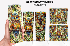 Owl Skinny Tumbler 20oz Wrap Design, Halloween Tumbler Wrap Product Image 1