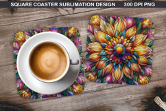 Flowers Coaster Sublimation, Spring Coaster PNG Design Product Image 1