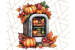 Fall Cottagecore Kitchen Clipart, Cozy Autumn Kitchen PNG Product Image 3