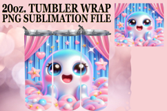 Luminous Days 20oz tumbler wrap, 3D Cute Ghost Product Image 1