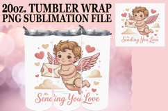 Blissful whispers 20oz tumbler wrap, Cupid Product Image 1