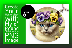 Charming Round Design for Sublimation , Cute Cat Product Image 1